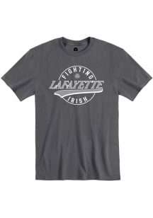 Rally Lafayette Fighting Irish Charcoal Primary Team Logo Short Sleeve Fashion T Shirt
