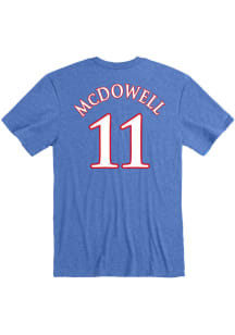 Jamari McDowell Kansas Jayhawks Blue Basketball Name And Number Short Sleeve Player T Shirt