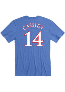 Patrick Cassidy Kansas Jayhawks Blue Basketball Name And Number Short Sleeve Player T Shirt