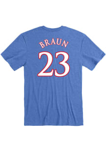 Parker Braun Kansas Jayhawks Blue Basketball Name And Number Short Sleeve Player T Shirt