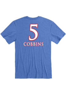 Ryan Cobbins Kansas Jayhawks Blue Basketball Name And Number Short Sleeve Player T Shirt