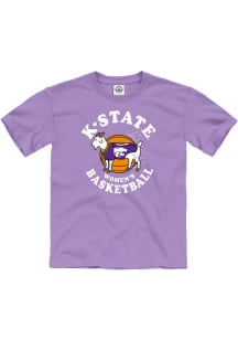 Rally K-State Wildcats Youth Purple GOAT Womens Basketball Short Sleeve T-Shirt