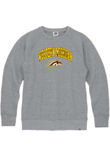 Rally Western Michigan Broncos Mens Grey Arch Mascot Long Sleeve Fashion Sweatshirt
