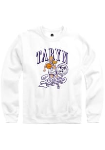 Taryn Sides K-State Wildcats Mens White Caricature Womens Basketball Player Crew