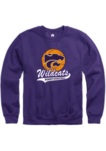 Rally K-State Wildcats Mens Purple Womens Basketball Tail Sweep Long Sleeve Crew Sweatshirt