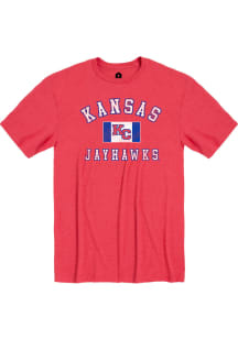 Rally Kansas Jayhawks Red KC Flag Number One Design Short Sleeve T Shirt
