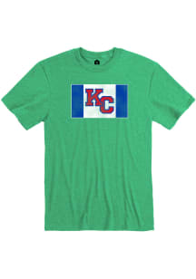 Rally Kansas Jayhawks Green KC Flag Short Sleeve T Shirt