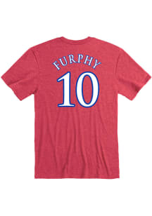 Johnny Furphy  Kansas Jayhawks Red Rally Basketball Name And Number Short Sleeve T Shirt