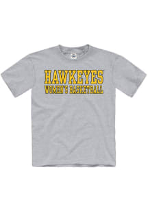 Iowa Hawkeyes Youth Grey Iowa Womens Basketball Wordmark Short Sleeve T-Shirt