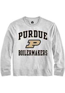 Youth Purdue Boilermakers White Rally No 1 Primary Long Sleeve T-Shirt