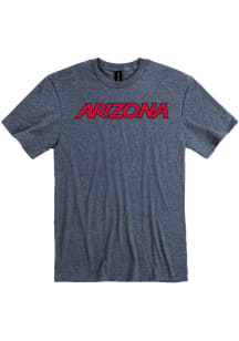 Arizona Wildcats Navy Blue Rally Loud Wordmark Short Sleeve T Shirt