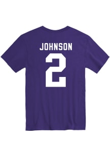 Avery Johnson K-State Wildcats Purple Football Name and Number Short Sleeve Player T Shirt