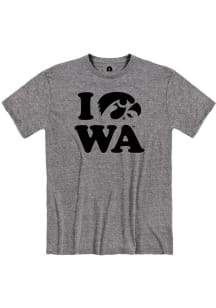 Rally Iowa Hawkeyes Charcoal Stacked Logo Short Sleeve Fashion T Shirt