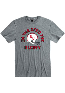 Rally Nebraska Cornhuskers Grey Football In The Deed The Glory Short Sleeve T Shirt