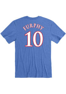 Johnny Furphy Kansas Jayhawks Blue Basketball Name And Number Short Sleeve Player T Shirt