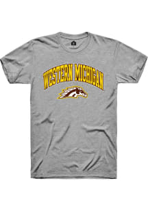 Western Michigan Broncos Grey Rally Arch Primary Mascot Short Sleeve T Shirt