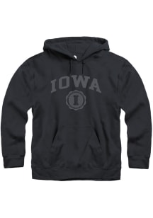 Rally Iowa Hawkeyes Mens Black School Seal Long Sleeve Hoodie