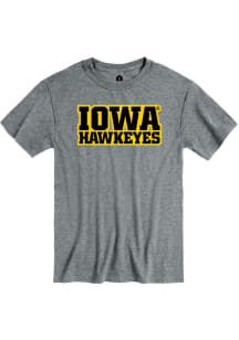 Rally Iowa Hawkeyes Grey School Wordmark Short Sleeve T Shirt