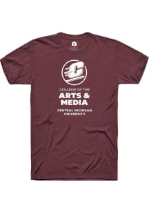 Rally Central Michigan Chippewas Maroon College of Arts and Media Short Sleeve T Shirt