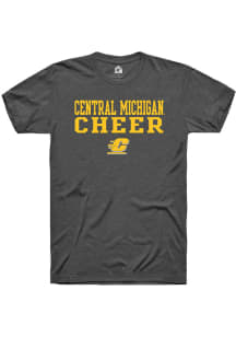 Rally Central Michigan Chippewas Charcoal Stacked Cheer Short Sleeve T Shirt