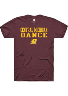 Rally Central Michigan Chippewas Maroon Stacked Dance Short Sleeve T Shirt