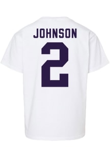 Avery Johnson K-State Wildcats Youth White Avery Johnson Name and Number Tee Player Tee