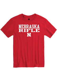 Rally Nebraska Cornhuskers Red Stacked Rifle Short Sleeve T Shirt