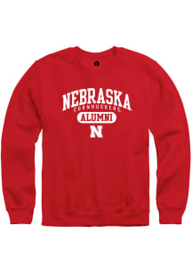 Mens Nebraska Cornhuskers Red Rally Alumni Pill Crew Sweatshirt
