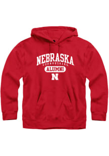 Mens Nebraska Cornhuskers Red Rally Alumni Pill Hooded Sweatshirt