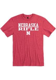 Nebraska Cornhuskers Red Rally Stacked Rifle Short Sleeve Fashion T Shirt