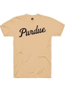 Rally Purdue Boilermakers Gold Vault Script Short Sleeve Fashion T Shirt