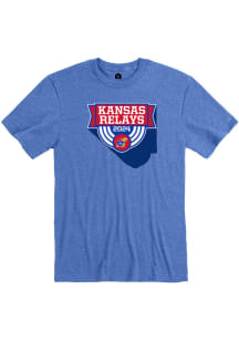 Rally Kansas Jayhawks Blue 2024 Kansas Relays Official Logo Short Sleeve T Shirt