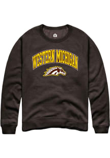 Mens Western Michigan Broncos Brown Rally Arch Logo Crew Sweatshirt