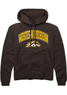 Rally Western Michigan Broncos Mens Brown Arch Logo Long Sleeve Hoodie