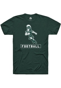 Michigan State Spartans Green Rally Sparty Playing Football Short Sleeve T Shirt