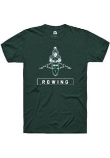 Rally Michigan State Spartans Green Sparty Playing Rowing Short Sleeve T Shirt