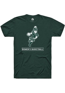 Michigan State Spartans Green Rally Sparty Playing Womens Basketball Short Sleeve T Shirt
