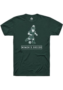 Michigan State Spartans Green Rally Sparty Playing Womens Soccer Short Sleeve T Shirt