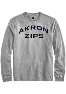Rally Akron Zips Grey Arch Name Long Sleeve T Shirt