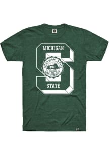 Rally Michigan State Spartans Green Retro Seal Short Sleeve Fashion T Shirt