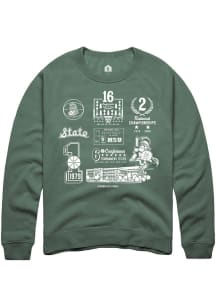 Mens Michigan State Spartans Green Rally Retro Basketball Fashion Sweatshirt