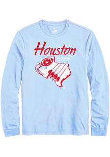 Rally Houston Cougars Scratch Long Sleeve T Shirt - Houston Blue