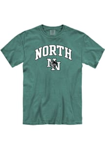 Rally Norman North High School Timberwolves Green Arch Mascot Garment Dyed Short Sleeve T Shirt