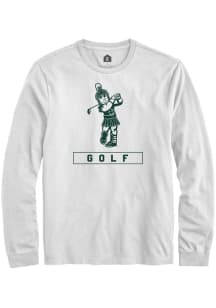 Mens Michigan State Spartans White Rally Sparty Playing Golf Tee