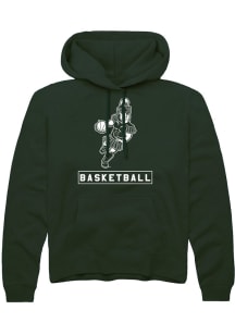 Mens Michigan State Spartans Green Rally Sparty Playing Basketball Hooded Sweatshirt