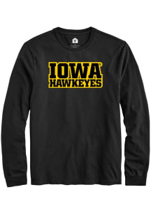 Rally Iowa Hawkeyes Black Wordmark Long Sleeve T Shirt