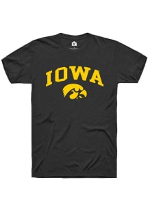 Rally Iowa Hawkeyes Black Arch Mascot Short Sleeve T Shirt