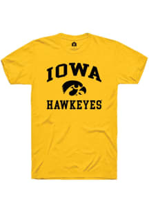 Rally Iowa Hawkeyes Gold Number One Design Short Sleeve T Shirt