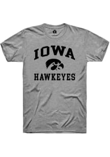 Rally Iowa Hawkeyes Grey Number One Design Short Sleeve T Shirt