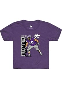Cooper Beebe K-State Wildcats Youth Purple NIL Sport Icon Player Tee